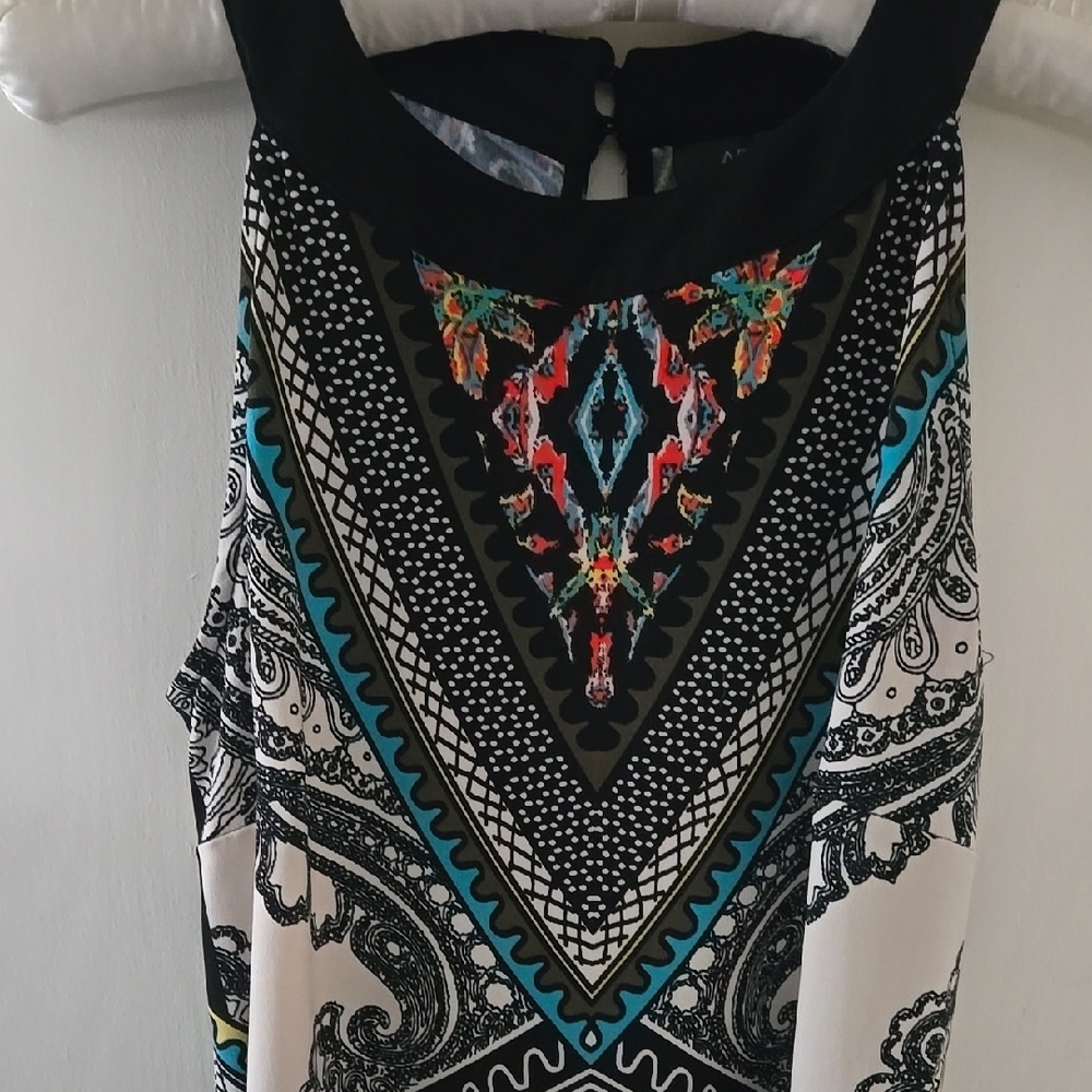 Multicolor Patterned Women's Dress - Picture 3 of 4
